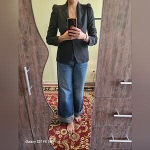 Zara Black and White Polka Dot Blazer